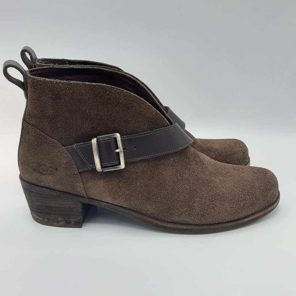 Ugg Wright Brown Suede Ankle Boot With Leather St… - image 4